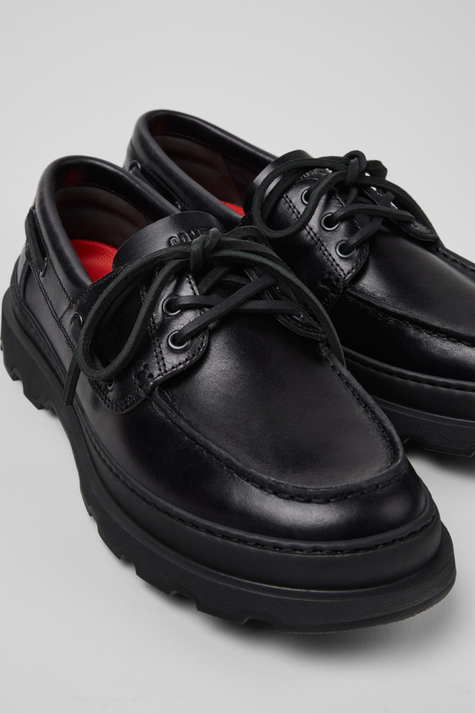 Brutus+ Black Leather Moccasins for Men.