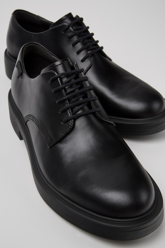 Dean Black Leather Shoes for Men.