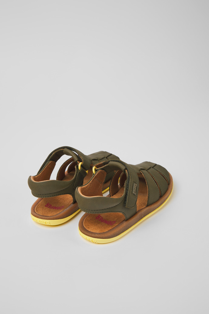 Bicho Green leather sandals for kids