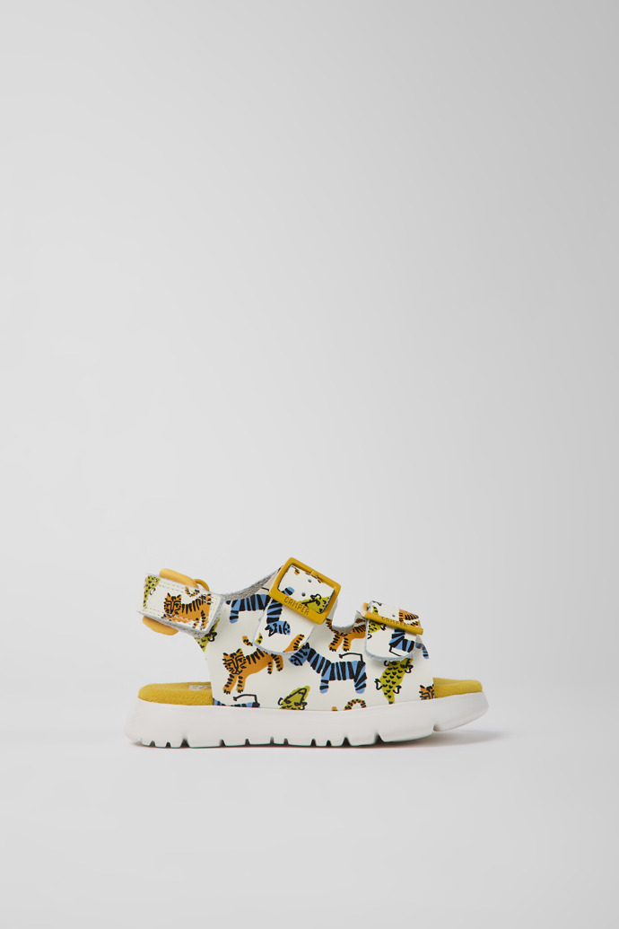 Oruga Multicolored leather sandals for kids