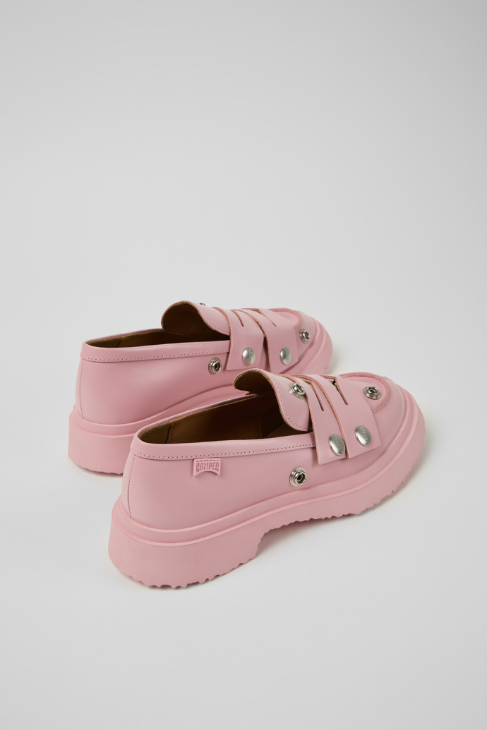 Twins Pink Leather Moccasins for Women.