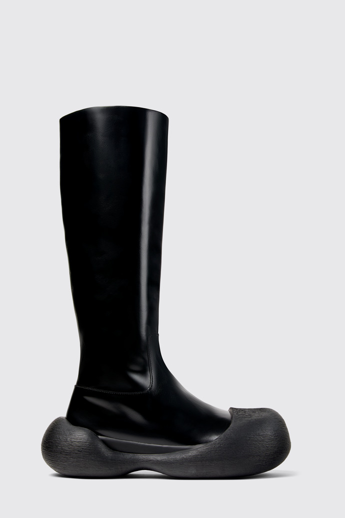 Caramba Black Leather Knee-High Boots