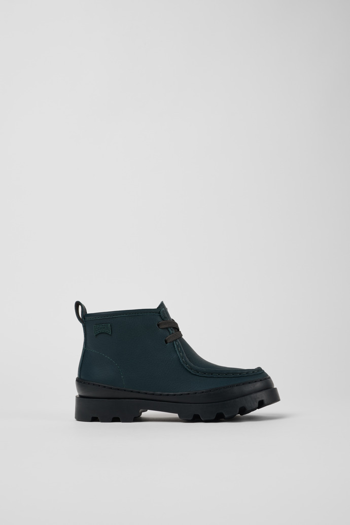 Brutus Green leather ankle boots for kids