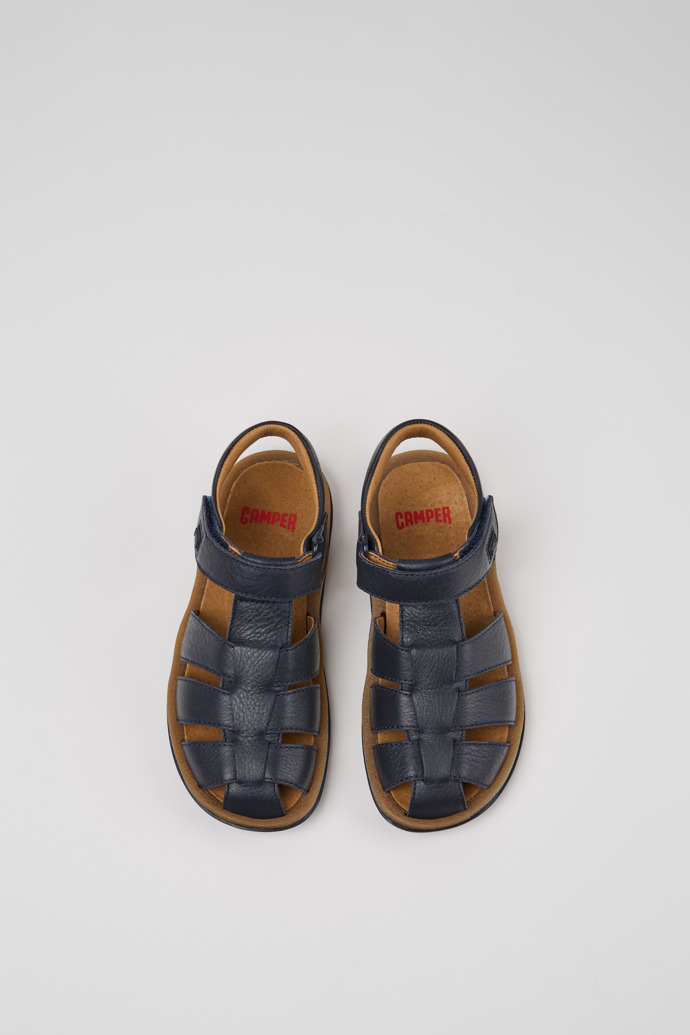 Bicho Blue Leather Kids' Closed Sandal.