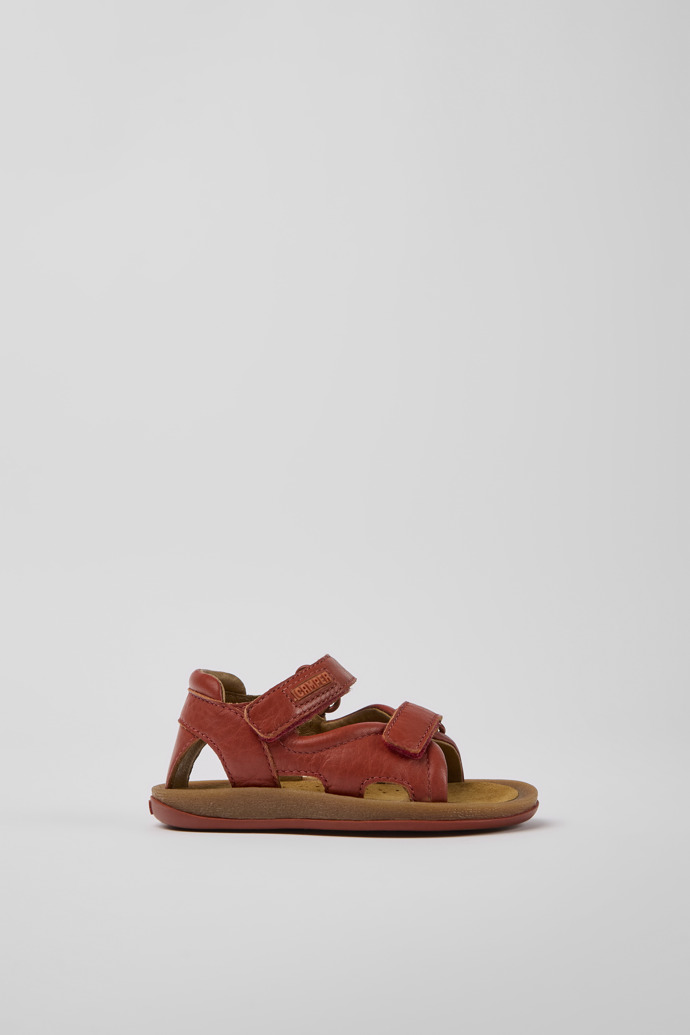 Bicho Red leather sandals for kids