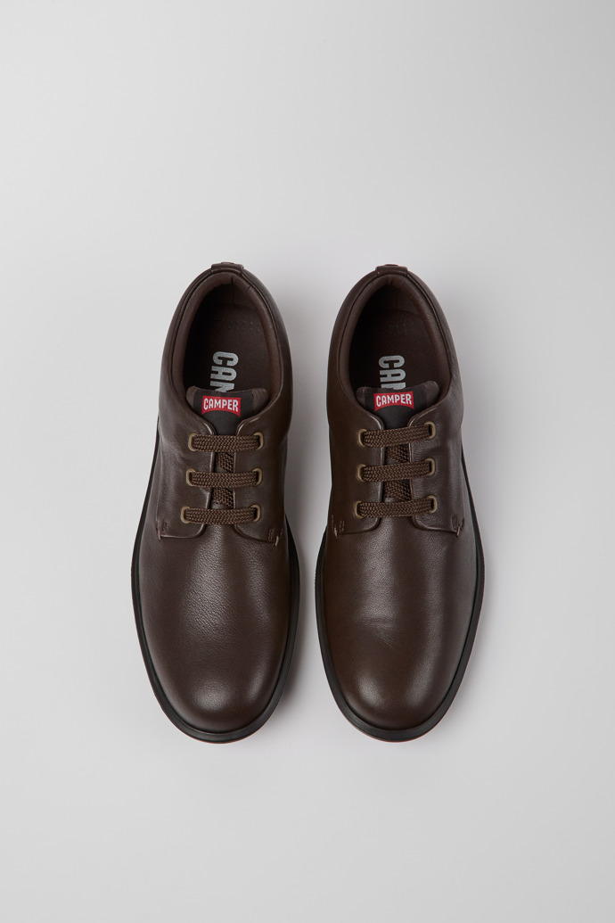 Atom Work Brown Leather Shoes for Men.