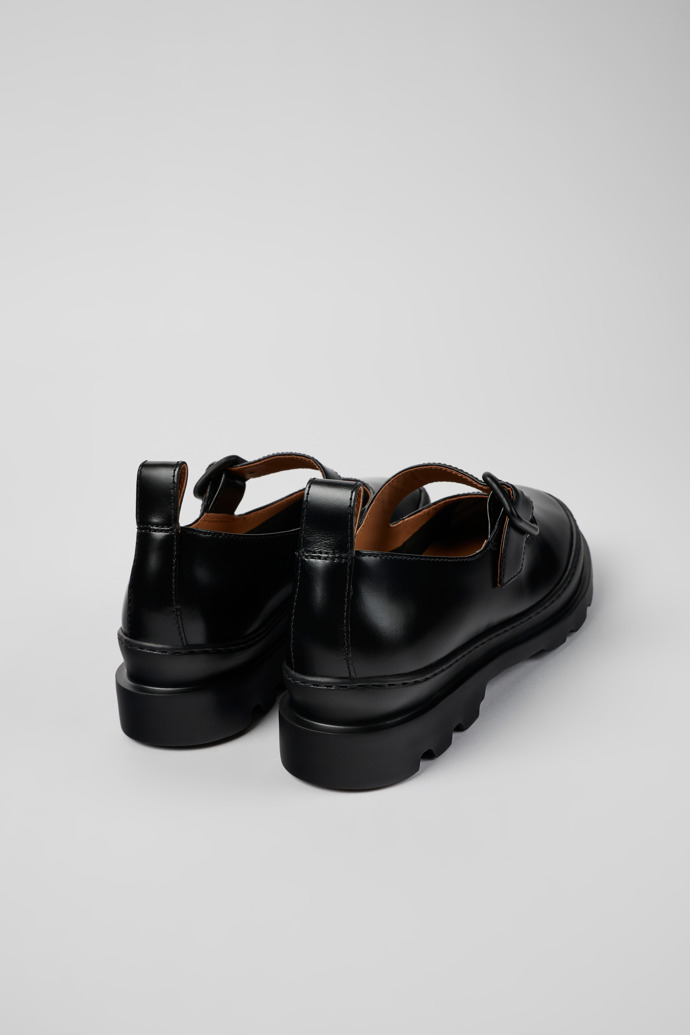 Brutus Black leather Mary Jane flats for women