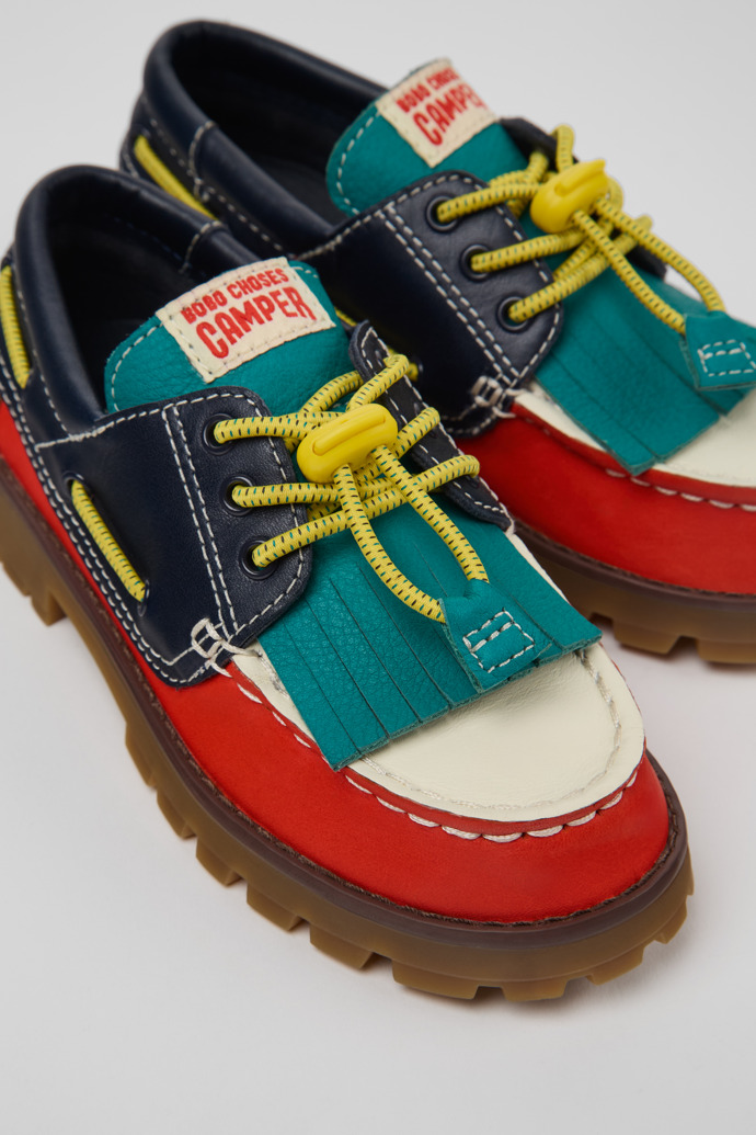 Bobo Choses x Camper Multicolor Leather and Nubuck Moccasins for Kids.