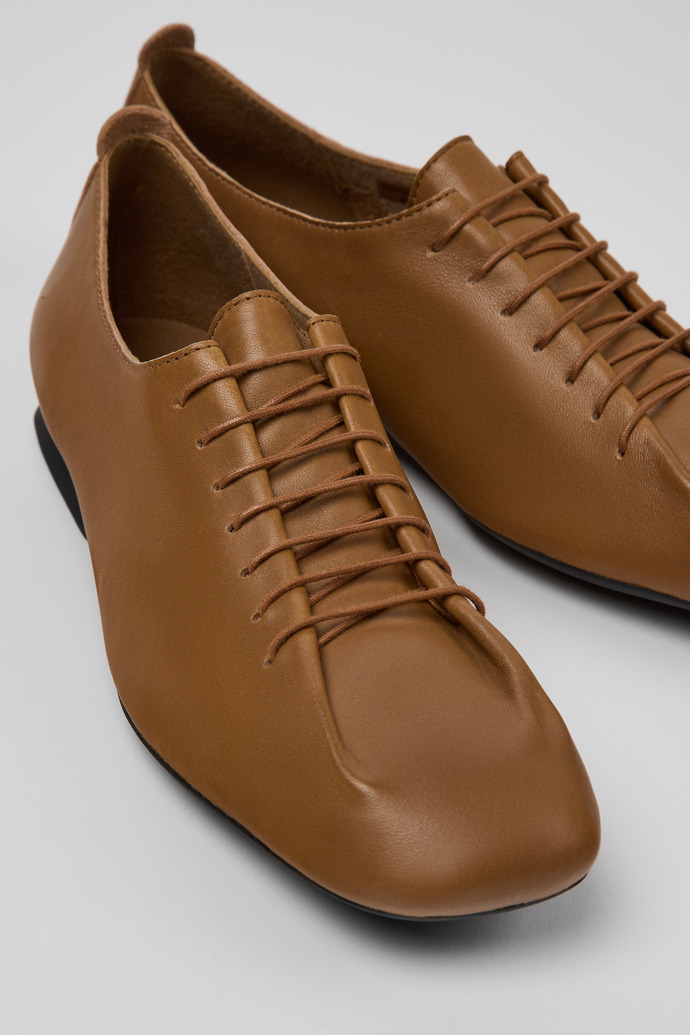 Casi Myra Brown Leather Shoes for Women.