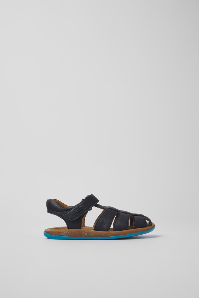 Bicho Blue leather sandals for kids