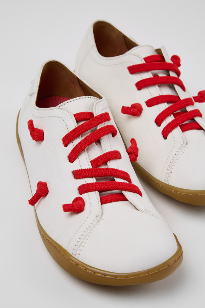 Twins White Leather Women's Shoe.