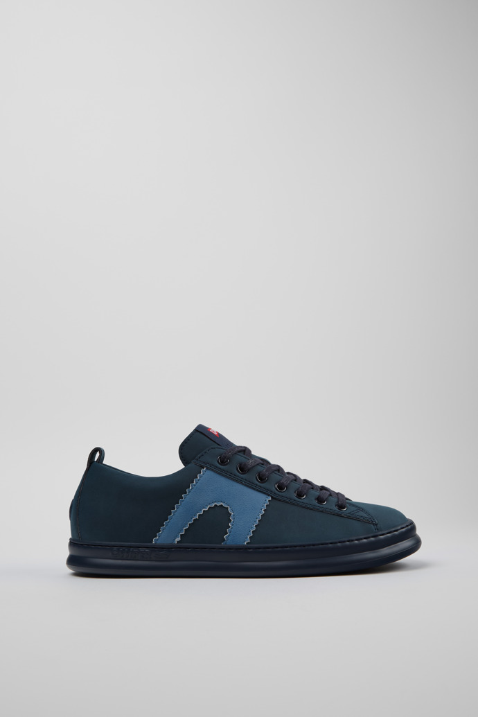 Runner Blue Recycled Leather Men's Sneakers.