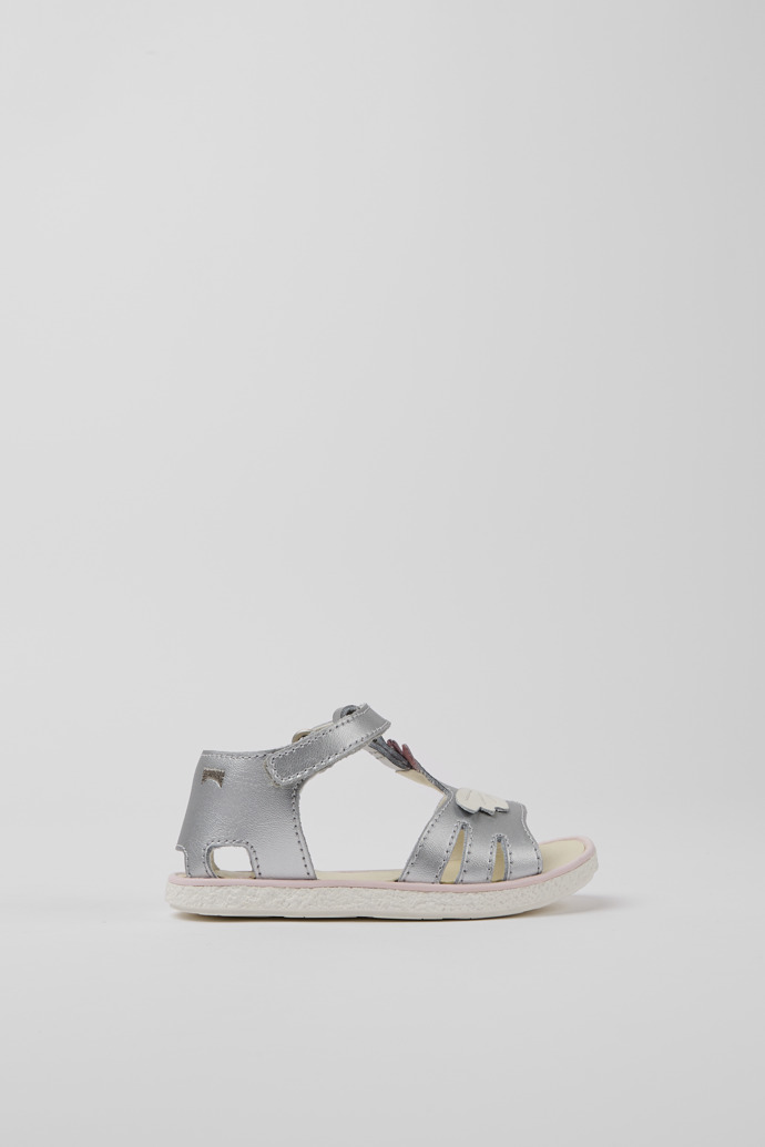 Miko Silver leather sandals for girls
