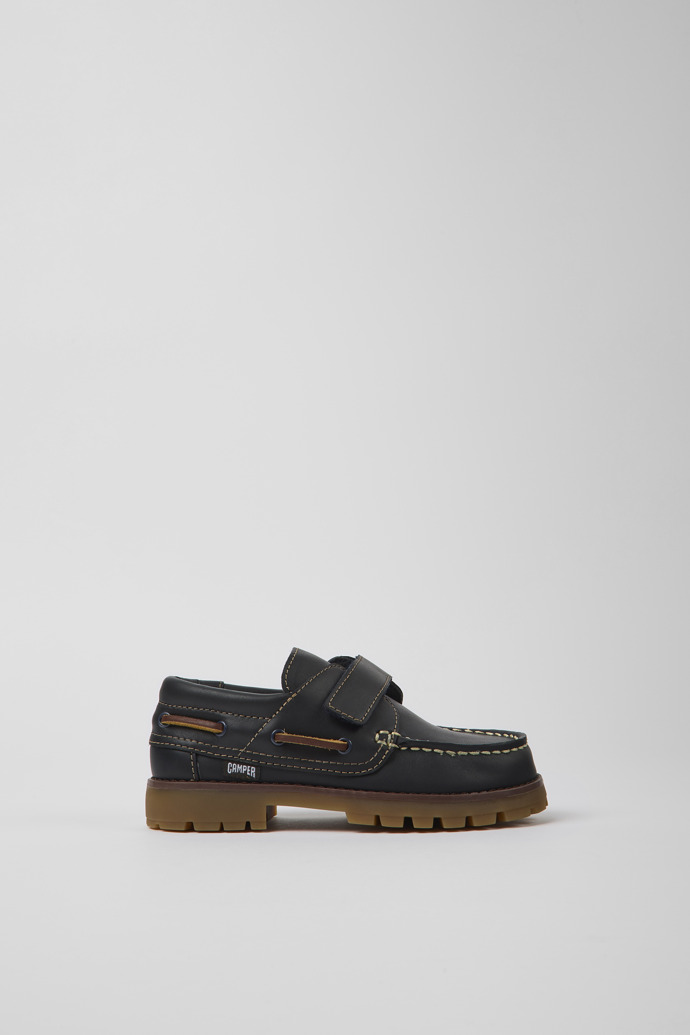 Compas Blue Leather Nautical Shoes for Kids.