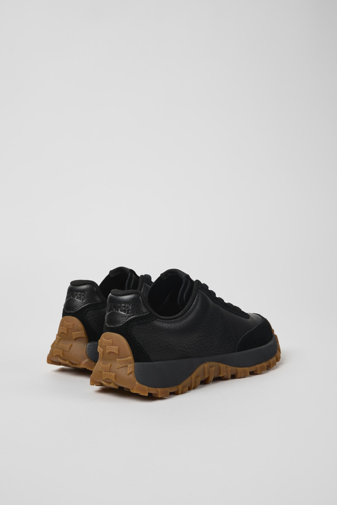 Drift Trail Black Leather and Nubuck Sneaker for kids