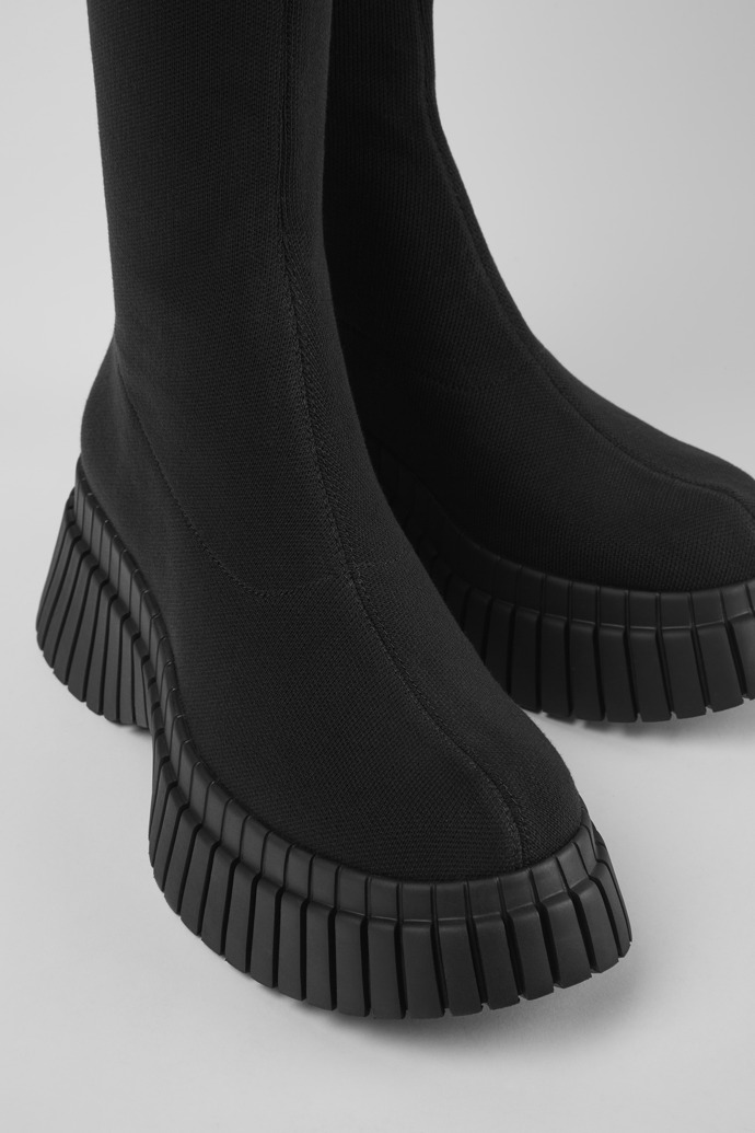 BCN TENCEL® Black Textile Mid Boots for Women.