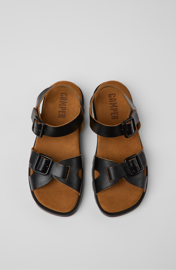 Brutus Sandal Black Leather Sandals for Women.