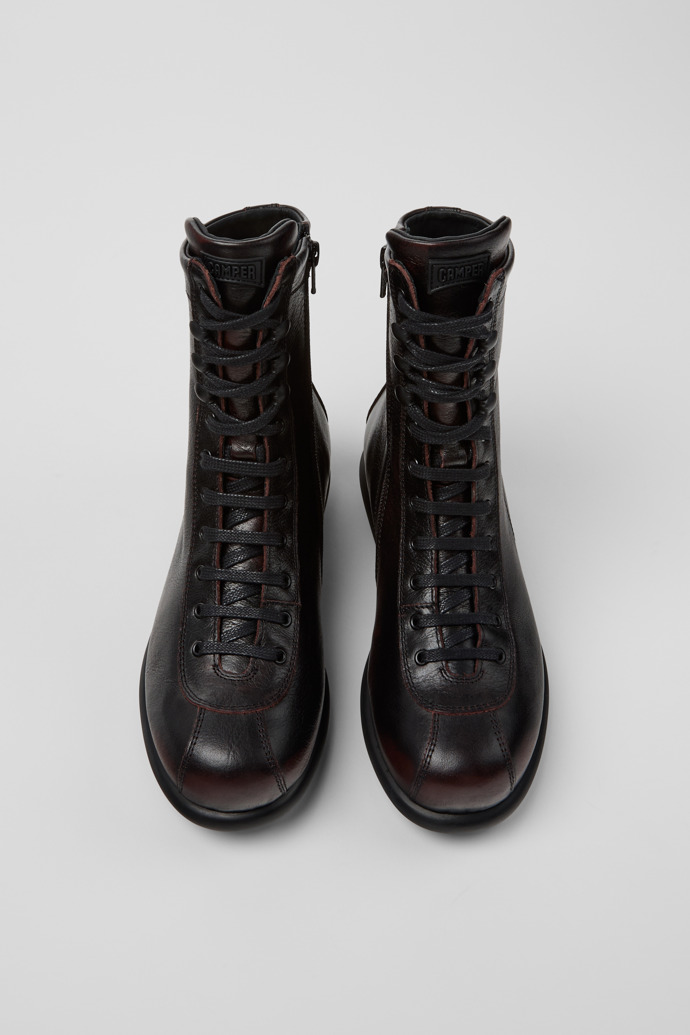 Pelotas Burgundy Leather Mid Boots for Women.