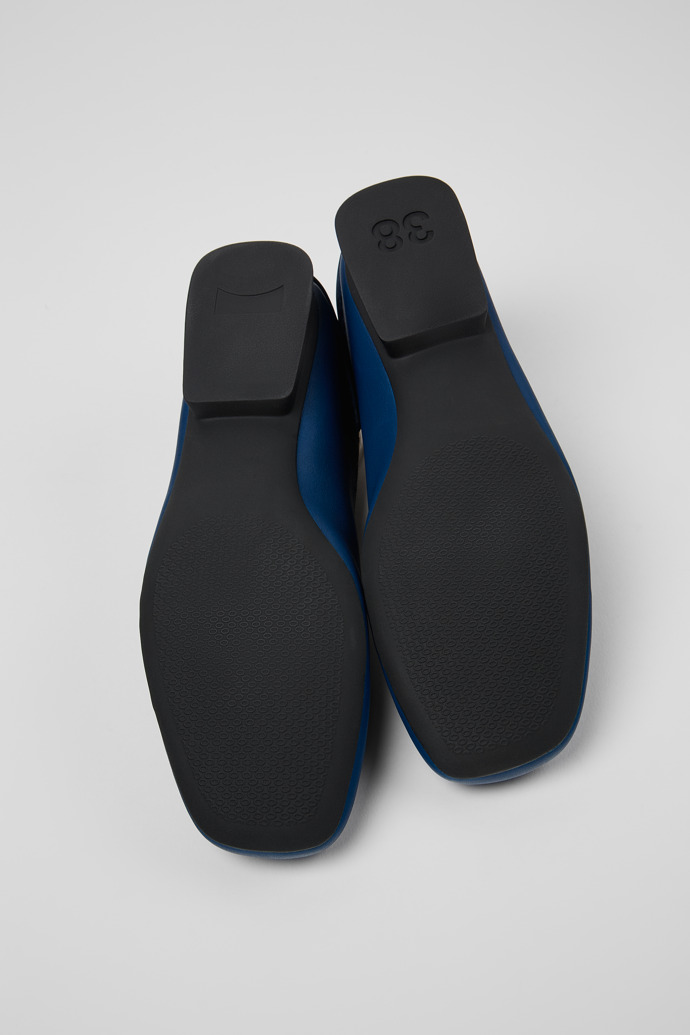 Casi Myra Blue leather ballerinas for women