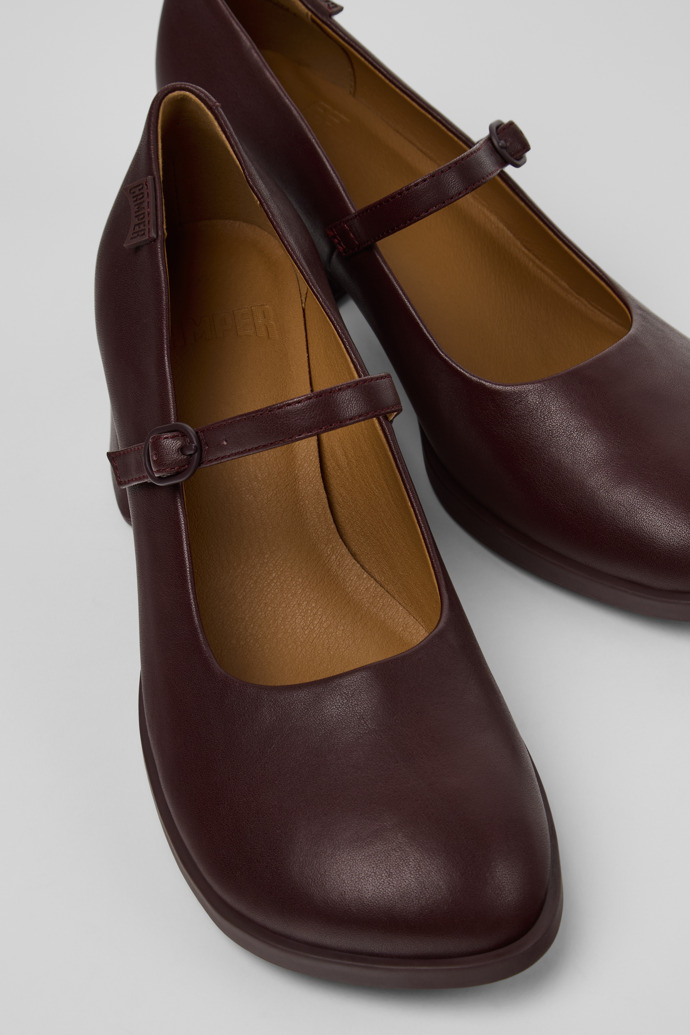 Kora Burgundy Leather Moccasins for Women.