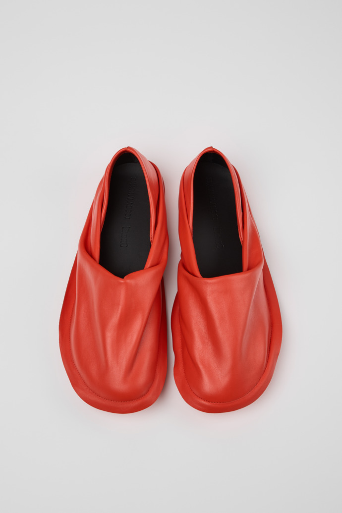 Camper x ISSEY MIYAKE - Peu Form Red Leather Men's Shoes.