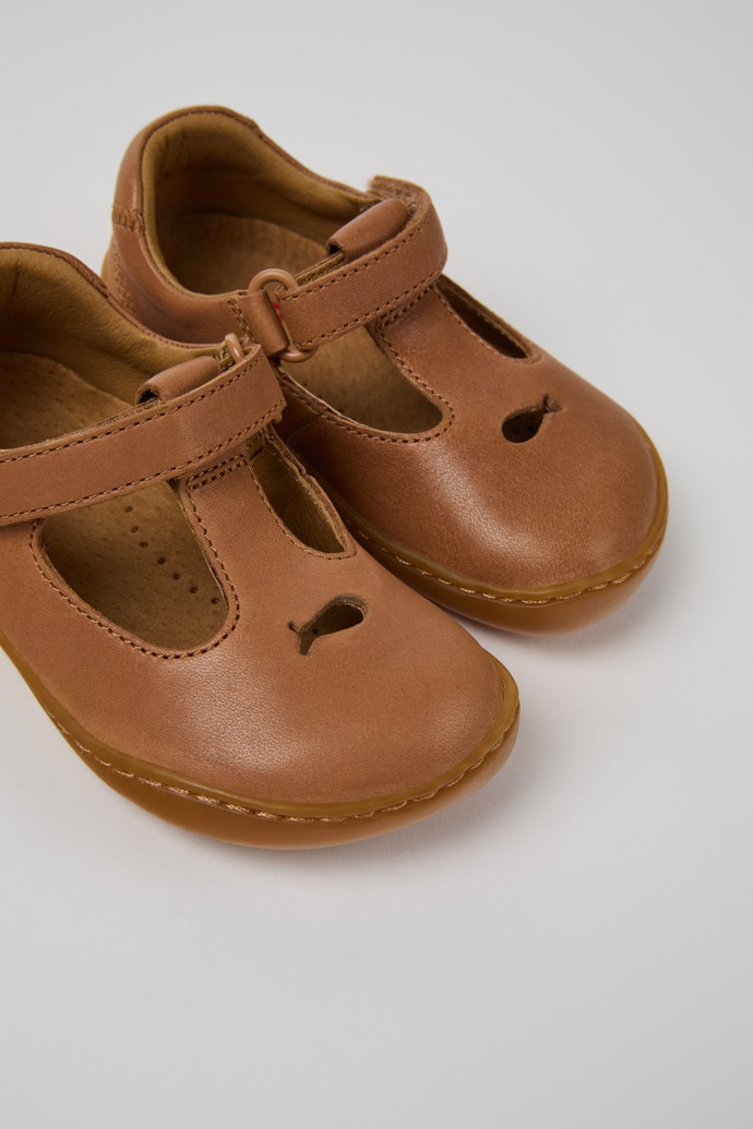 Twins Nude Leather Kids' Shoes.