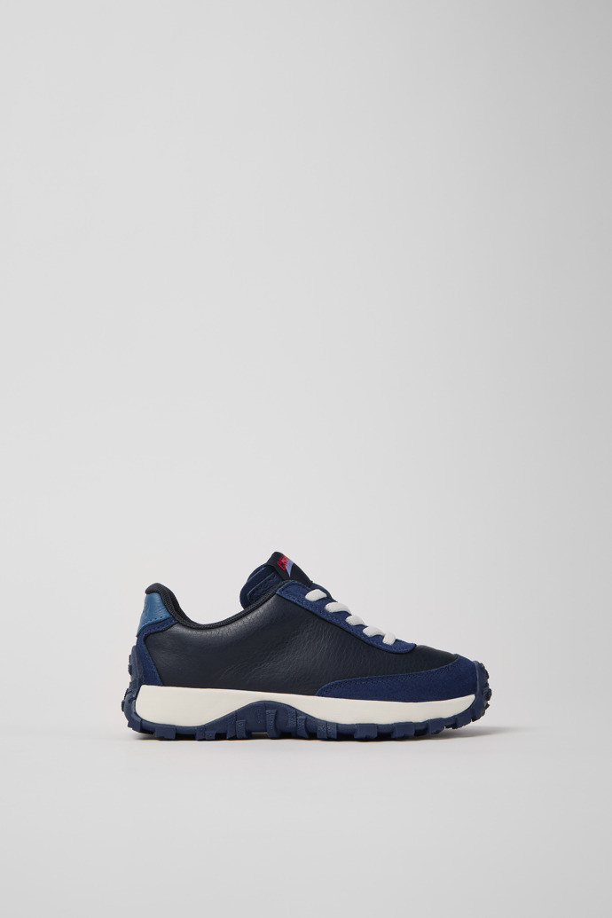 Drift Trail Blue Leather and Nubuck Sneakers for Kids.