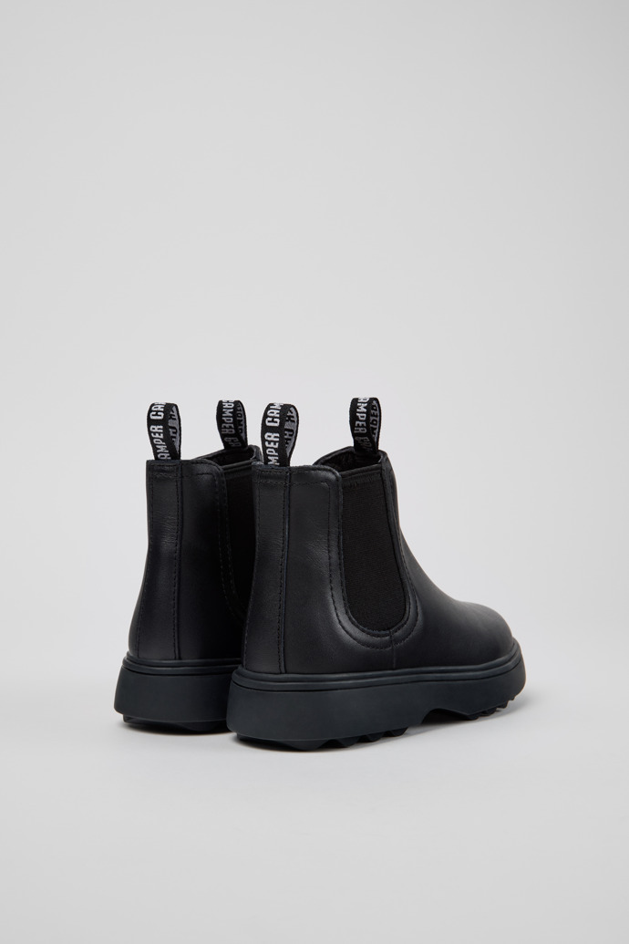 Norte Black Leather Ankle Boots for Kids.