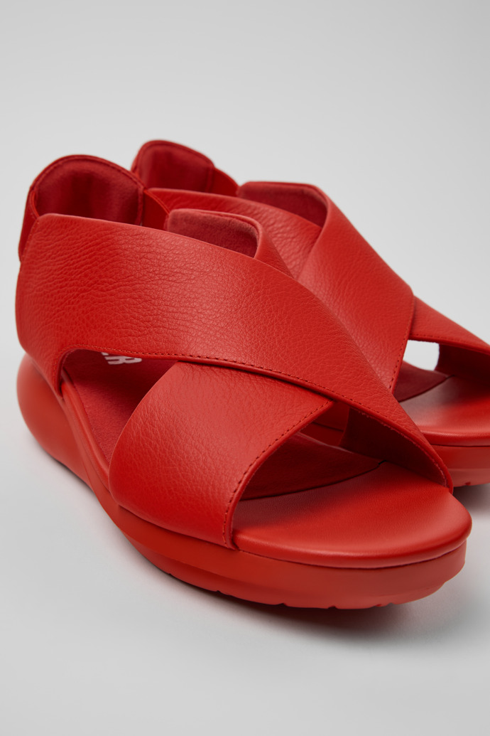 Balloon Red leather sandals for women