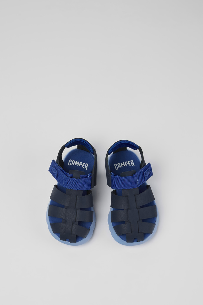 Oruga Blue Leather/Textile Sandal