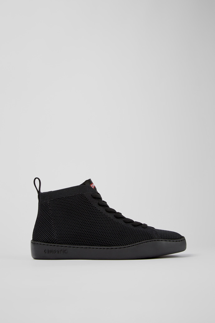 Peu Touring Black one-piece knit sneakers for men