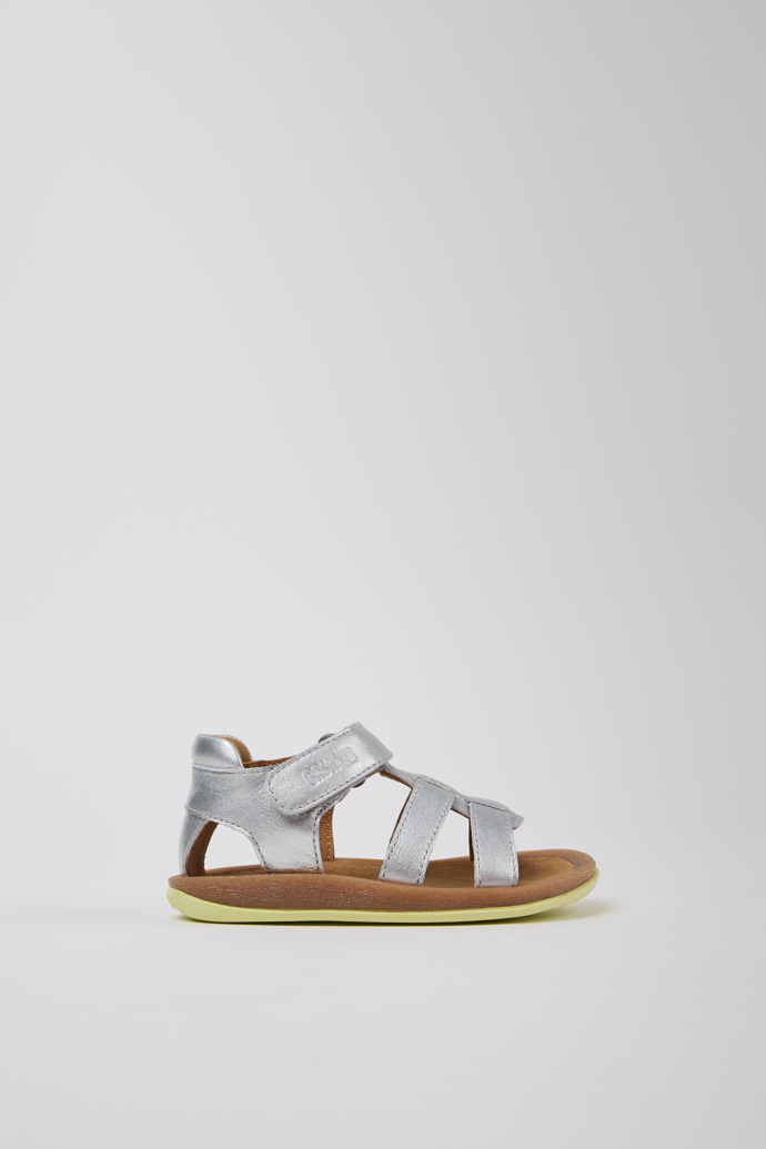 Bicho Silver Leather Kids' Sandal.