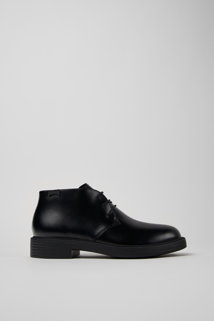 Dean Black Leather Ankle Boots for Men.