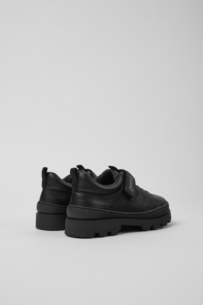 Brutus Black leather shoes for kids