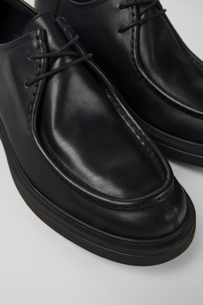 Norman Black Leather Shoes for Men.