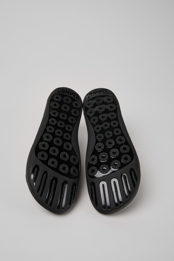 Twins Black Leather and Recycled PET Shoes for Women.