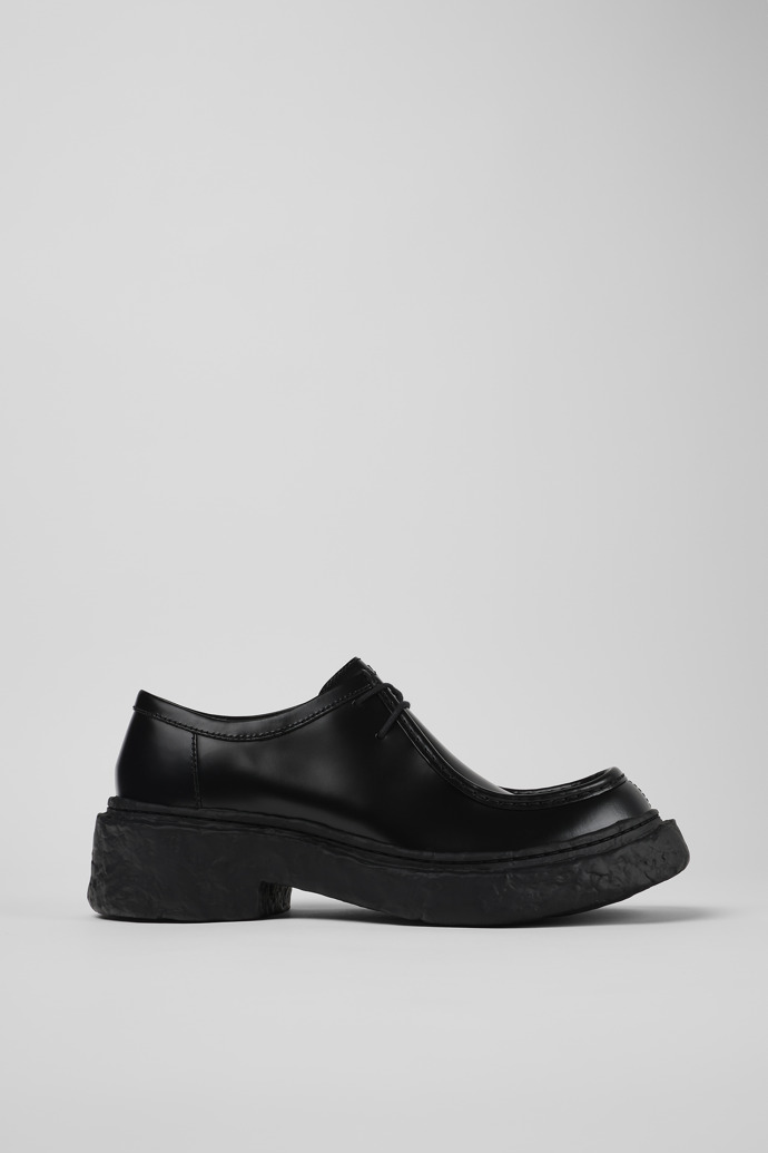 Vamonos Black Leather Lace-Up Shoes