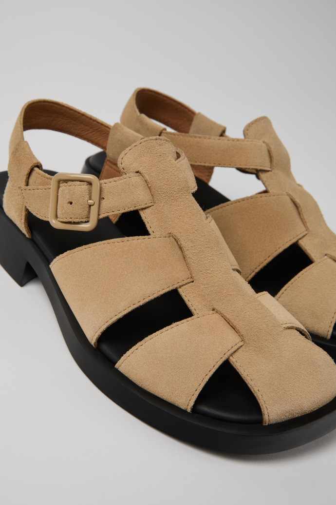 Dana Beige Nubuck Sandals for Women.