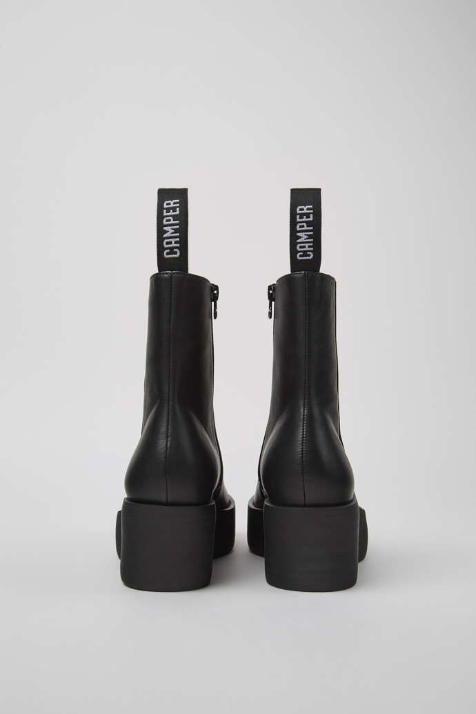 Billie Black Leather Mid Boots for Women.