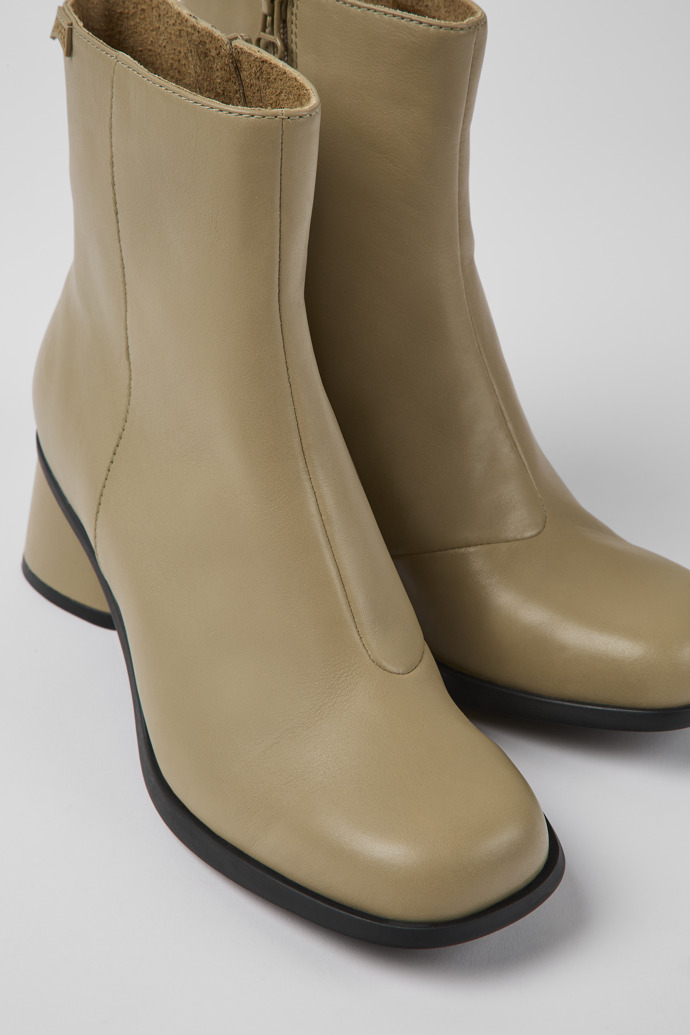 Kiara Beige leather ankle boots