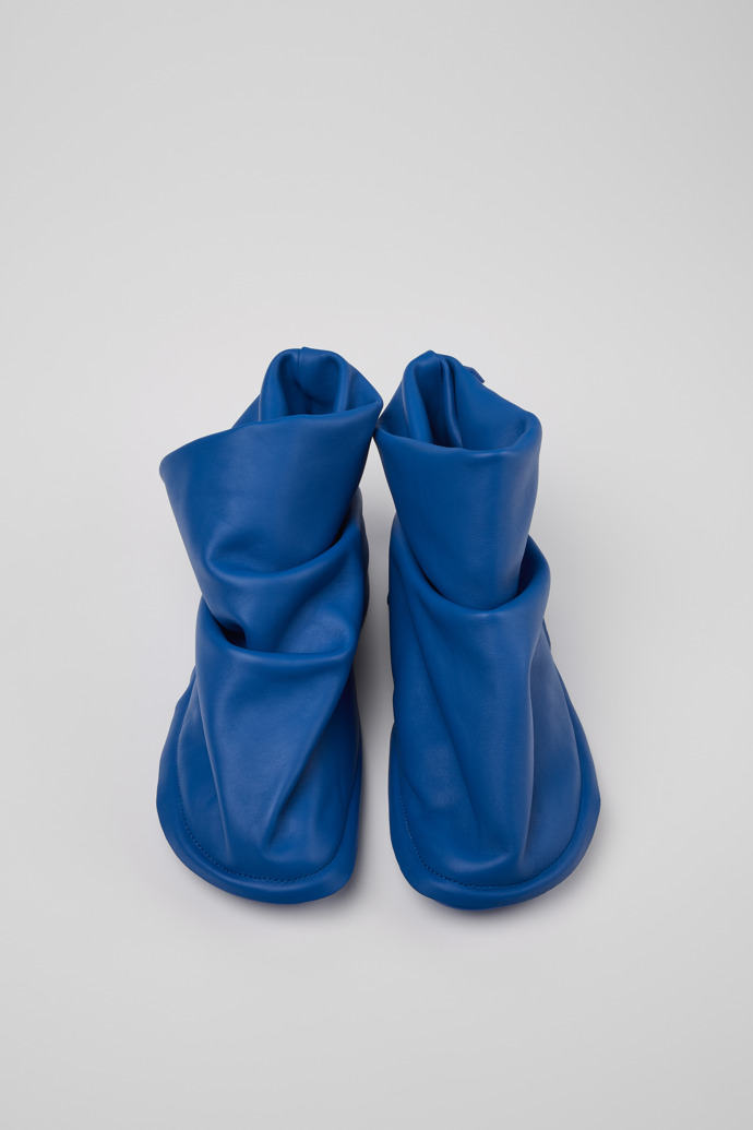 Camper x ISSEY MIYAKE - Peu Form Blue Leather Ankle Boots for Women.
