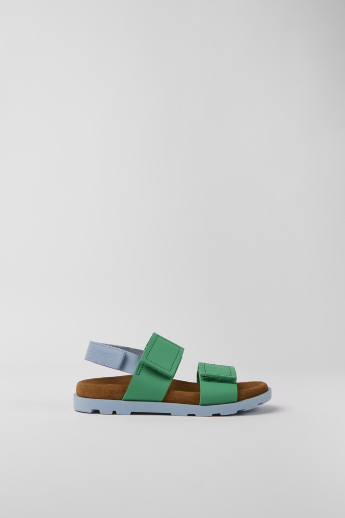 Brutus Sandal Green and blue leather sandals for kids