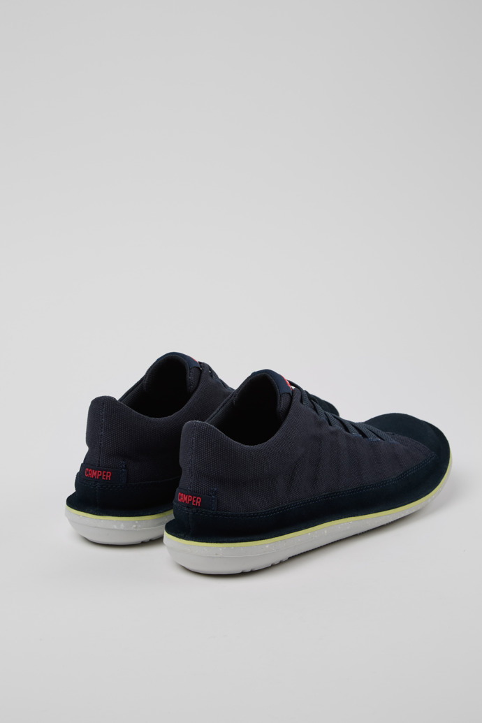 Beetle Blue Recycled Cotton and Nubuck Ankle Boots for Men.