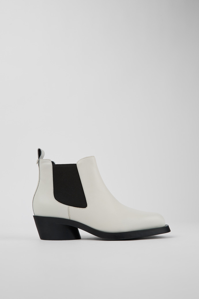 Bonnie White Leather Chelsea Bootie for Women