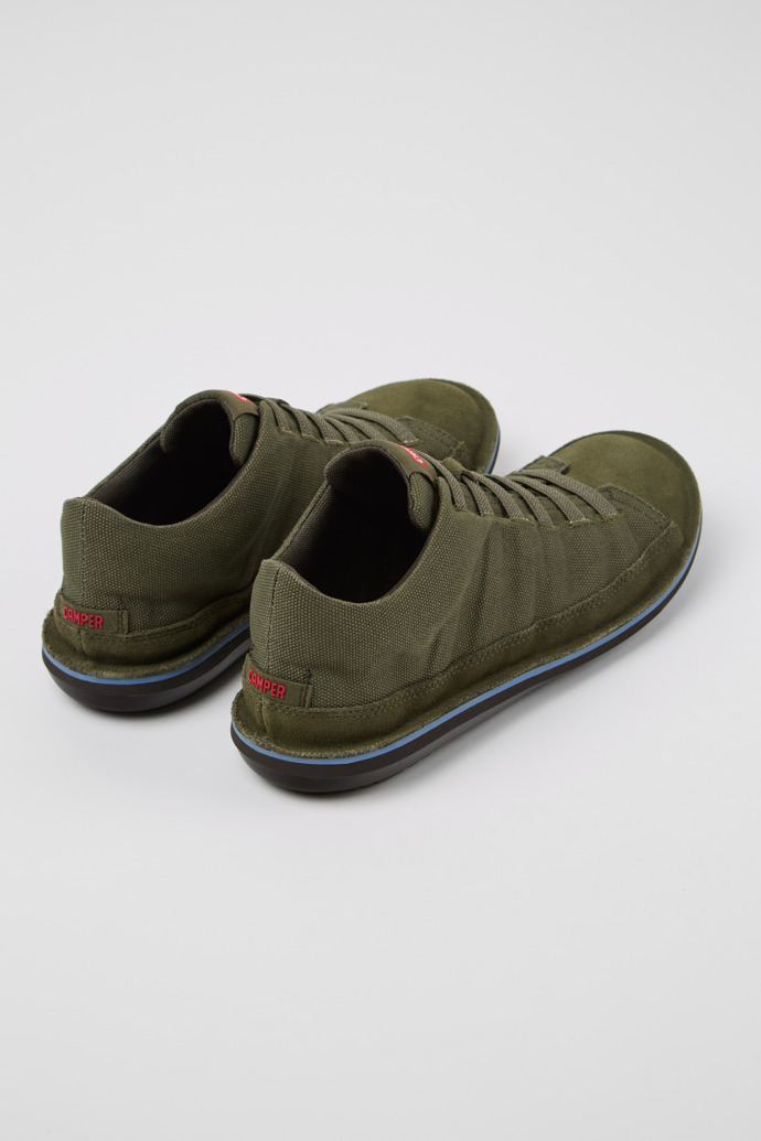 Beetle Green Recycled Cotton and Nubuck Ankle Boots for Men.