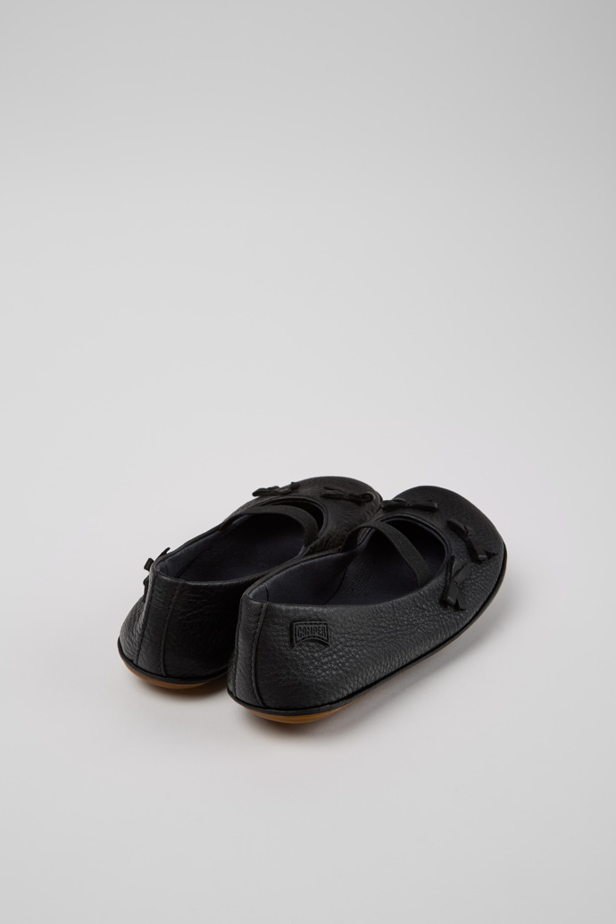 Twins Black Leather Ballerinas for Kids.