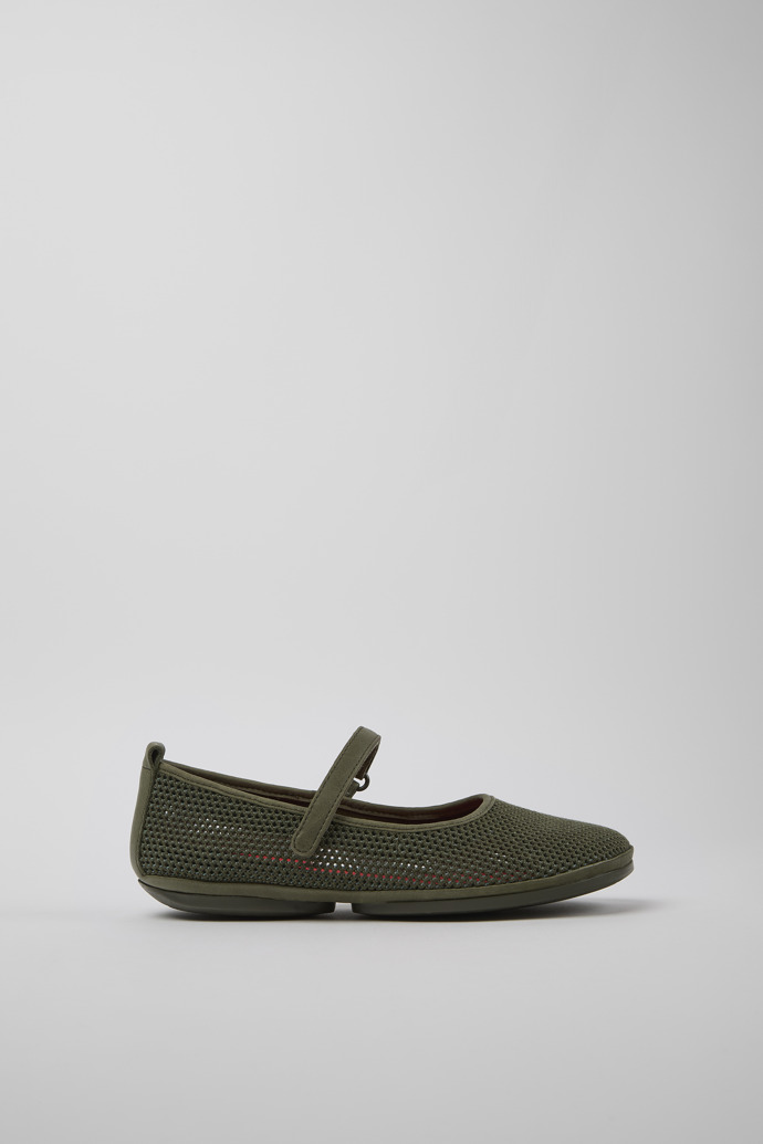 Right Green TENCEL Lyocell and Leather Moccasin Ballerinas for Women.