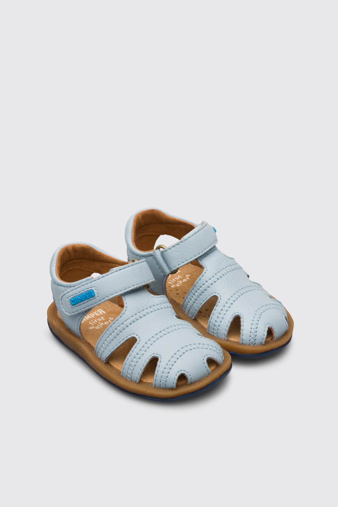 Bicho Light blue sandal with velcro for kids