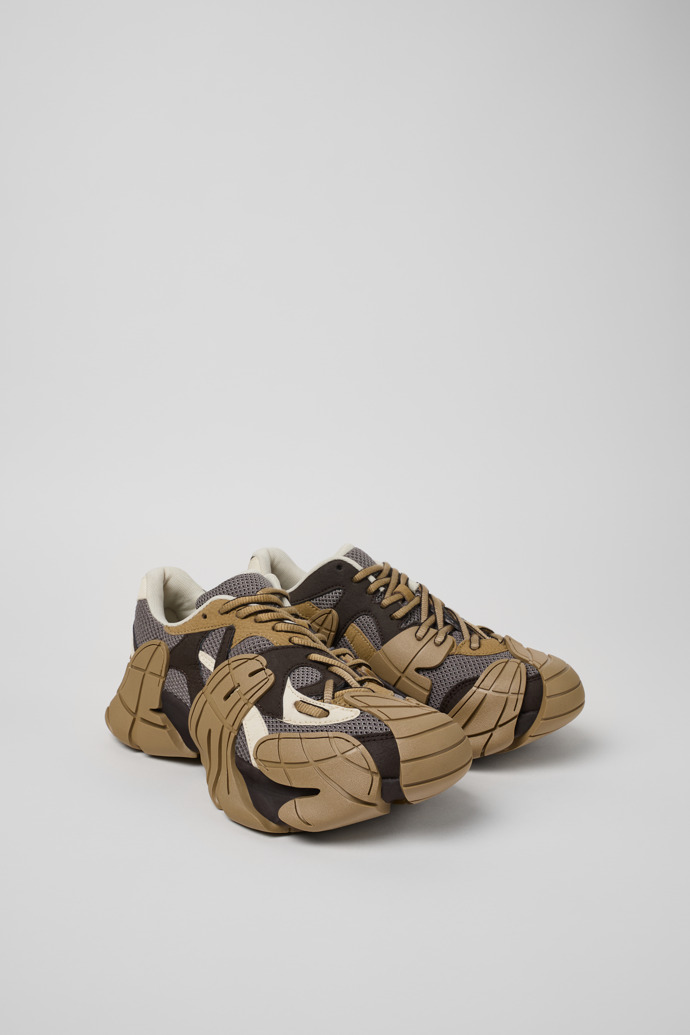 Tormenta Beige and Gray Textile Sneakers