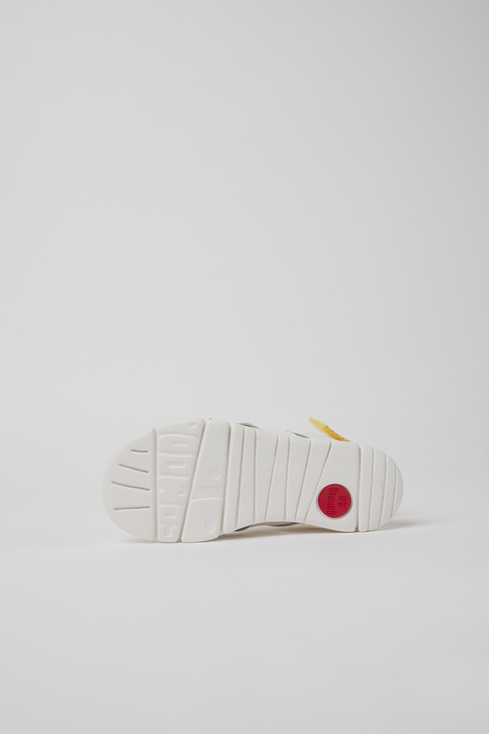 Oruga White leather and textile sandals for kids